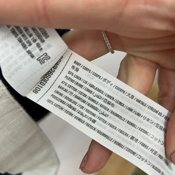 Abercrombie Black White Linen Blend Sleeveless Mini Dress Medium Minimalist - Picture 7 of 7